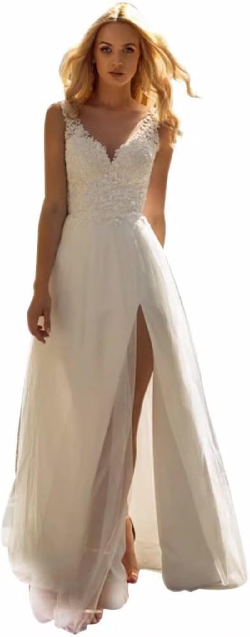 Long Sleeves Wedding Dresses for Bride 2025 Boho Beach A-Line Appliques Lace Bridal Ball Gowns with Train