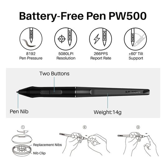 Inspiroy Dial Q620M Graphic Tablet Wireless Drawing Digital Pen Tablet 8 Programmable Press Keys 8192 Levels Pressure Styl