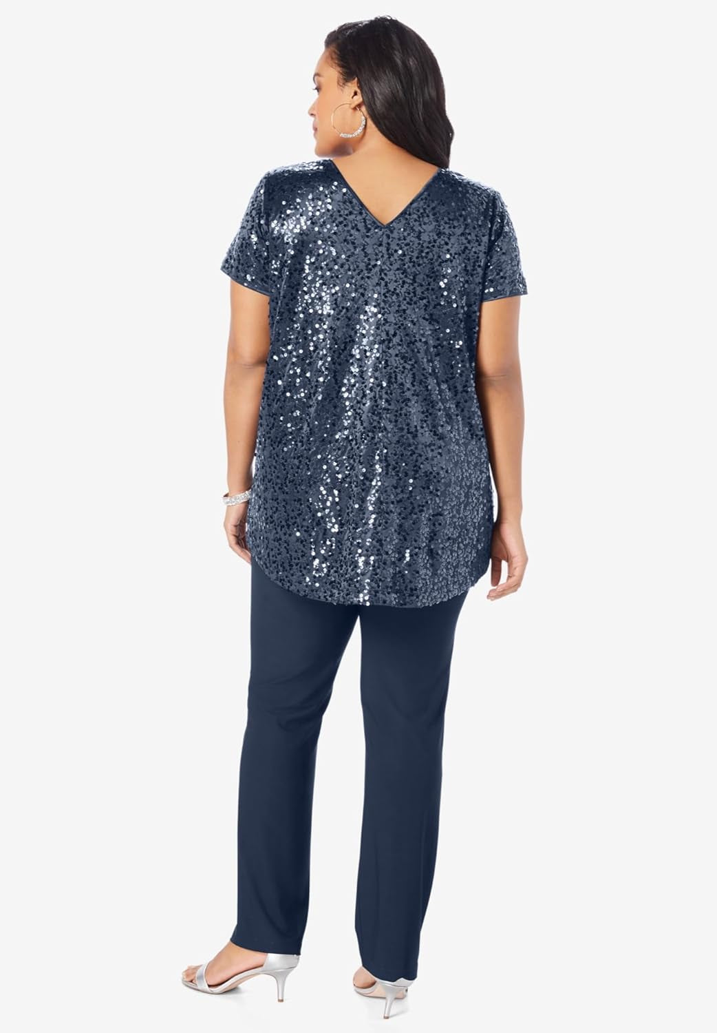 Women'S plus Size Sequin Pant Set