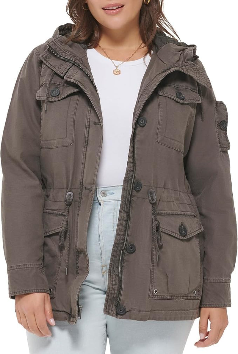 Women'S Lightweight Cotton Military Jacket (Standard & plus Sizes)