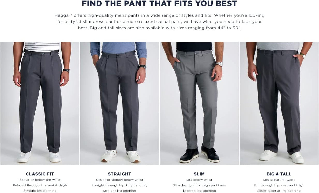 Men'S Iron Free Premium Khaki Classic Fit Flat Front Expandable Waist Casual Pant (Regular and Big & Tall Sizes)