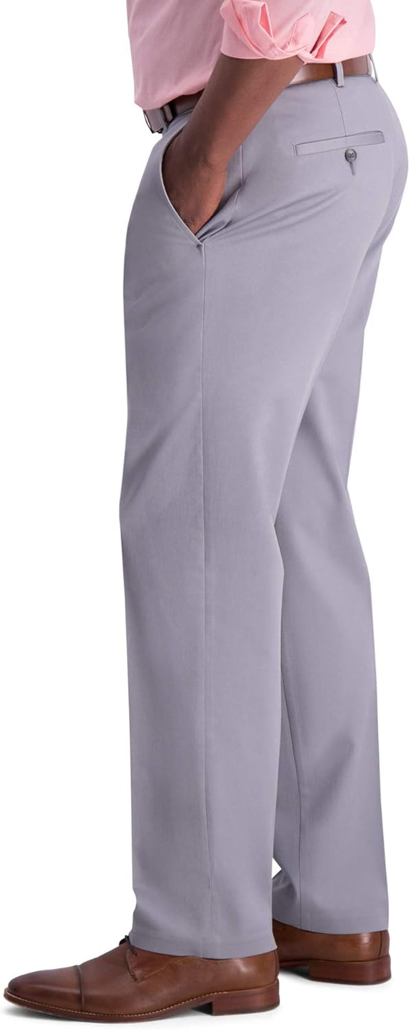 Men'S Iron Free Premium Khaki Classic Fit Flat Front Expandable Waist Casual Pant (Regular and Big & Tall Sizes)
