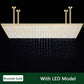 LED Matte Black Shower Head 40*80Cm Large Size Rainfall Shower Heads Ceiling Mounted with Installation Arm for Bathroom