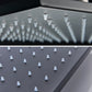 LED Matte Black Shower Head 40*80Cm Large Size Rainfall Shower Heads Ceiling Mounted with Installation Arm for Bathroom