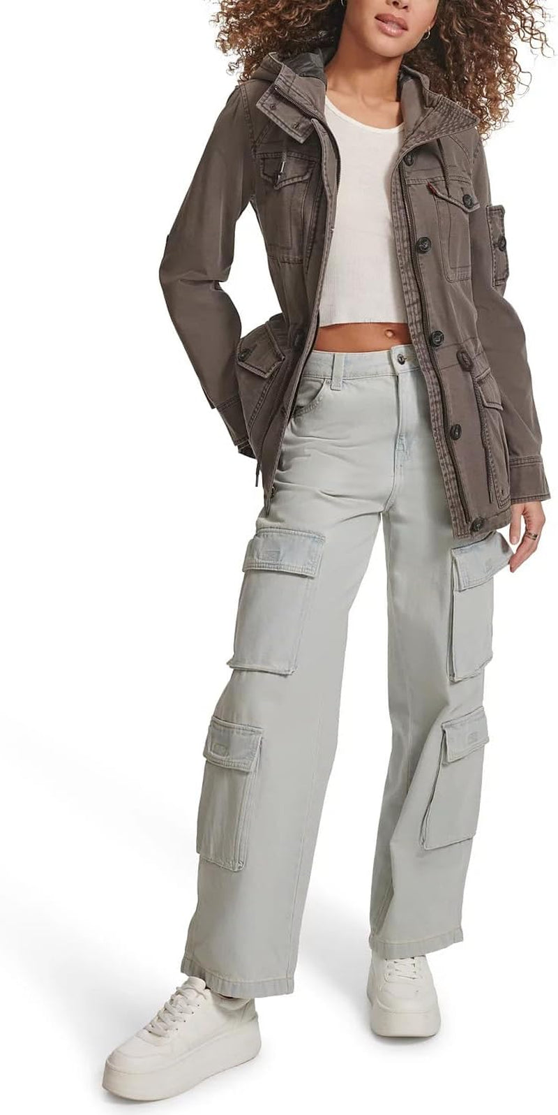Women'S Lightweight Cotton Military Jacket (Standard & plus Sizes)