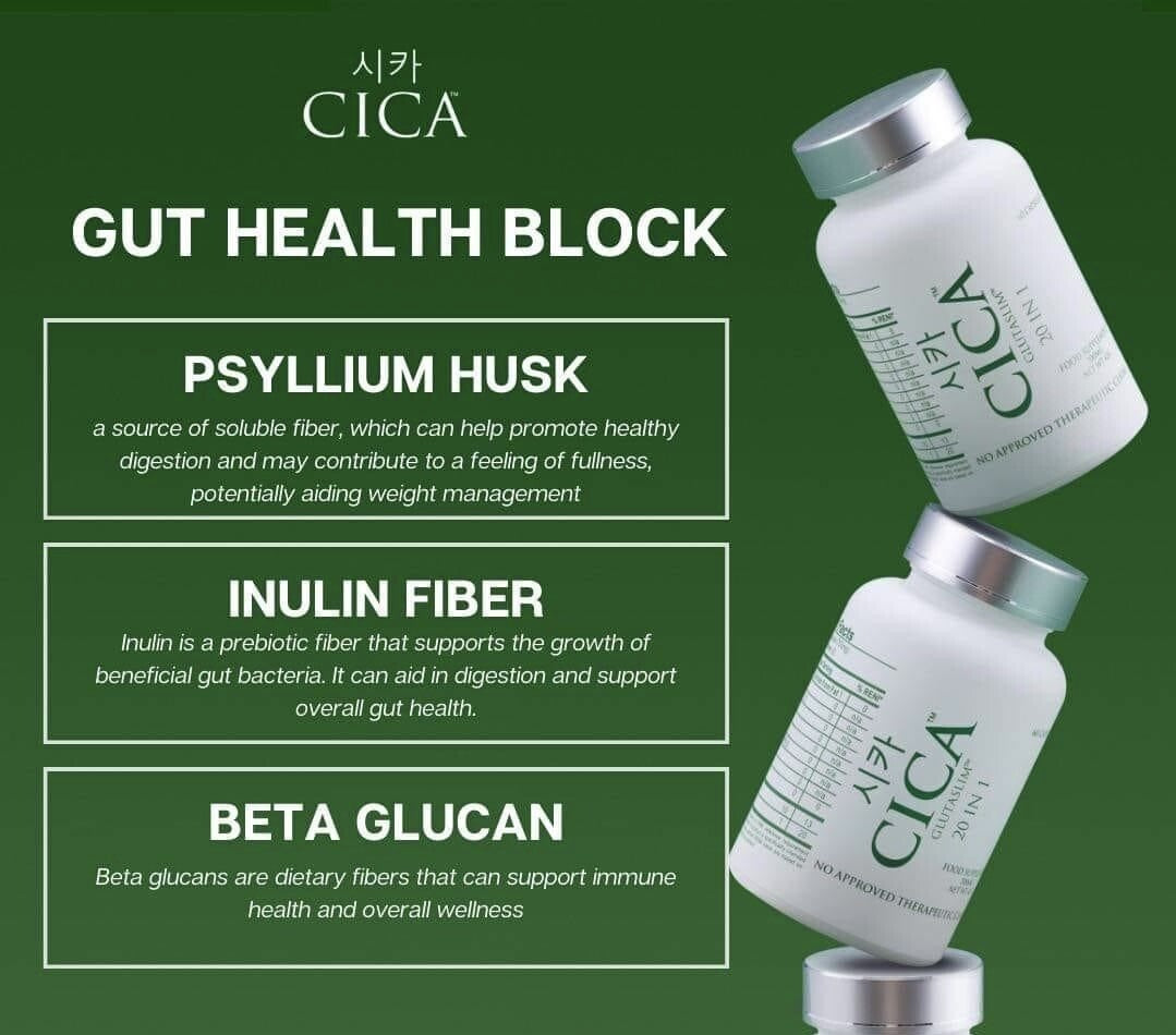 CICA Glutaslim 20 in 1 Food Supplement, 60 Capsules