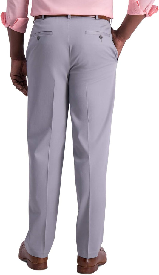 Men'S Iron Free Premium Khaki Classic Fit Flat Front Expandable Waist Casual Pant (Regular and Big & Tall Sizes)