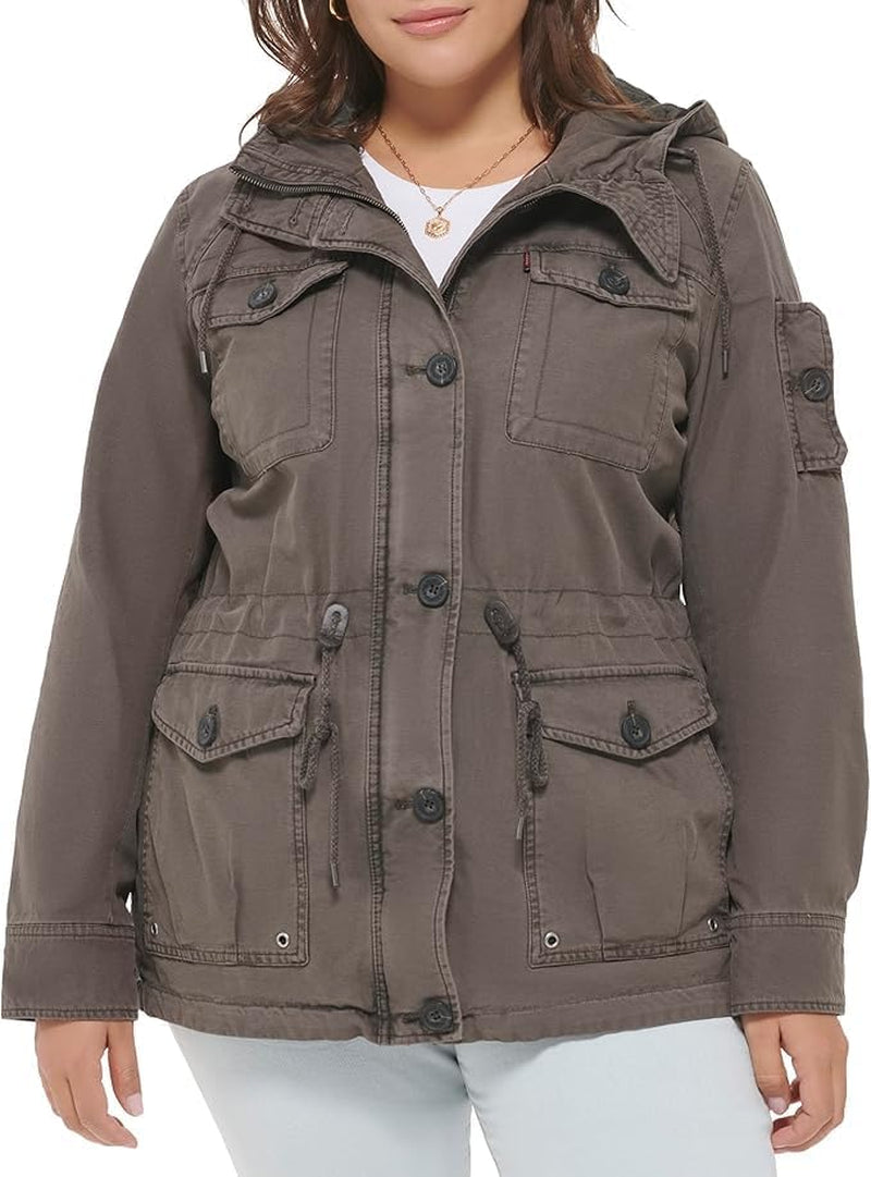 Women'S Lightweight Cotton Military Jacket (Standard & plus Sizes)